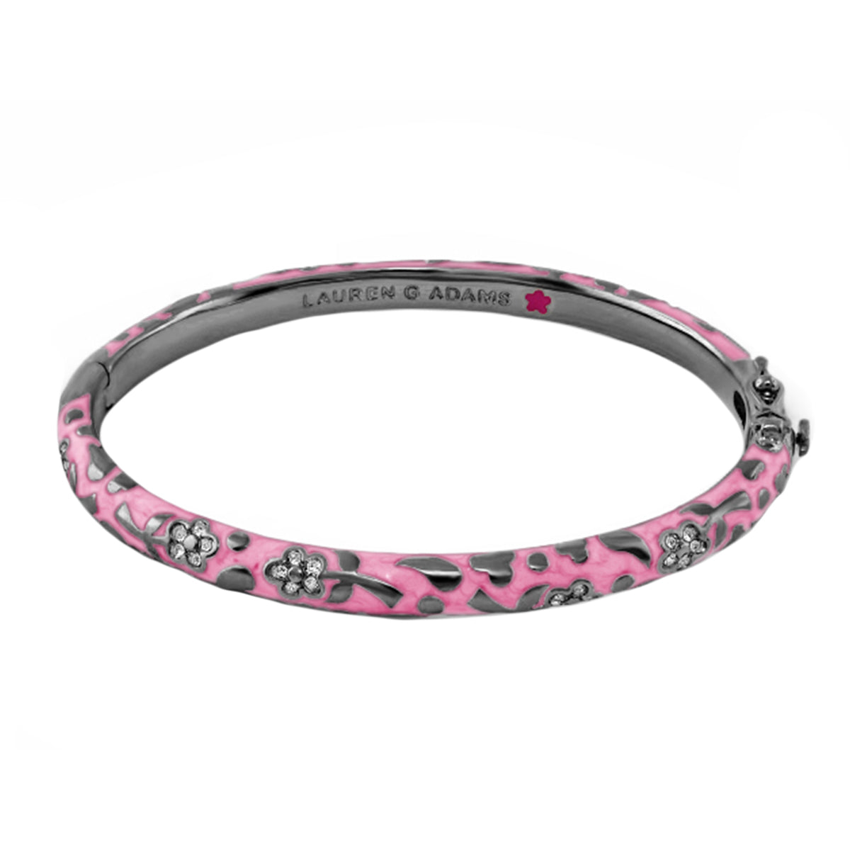 Flowers by Orly Stackable Bangle pink enamel bracelet with Lauren G Adams on Tampa Home & Garden Store