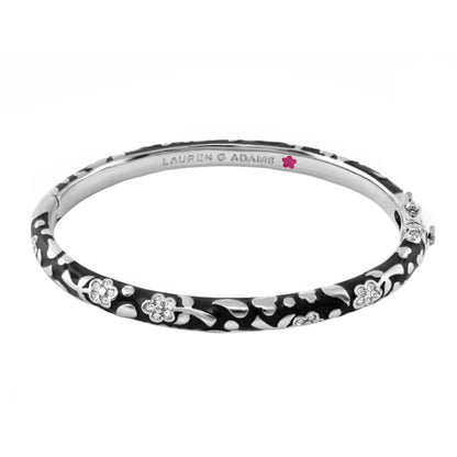 Flowers by Orly Stackable Bangle, black enamel bracelet with floral accents, Lauren G Adams on Tampa Home & Garden Store