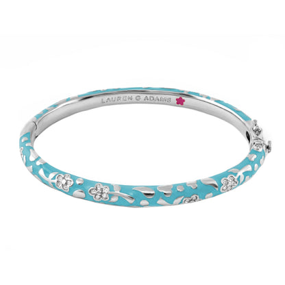 Flowers by Orly Stackable Bangle in turquoise enamel with silver floral vine accents Lauren G Adams on Tampa Home & Garden Store