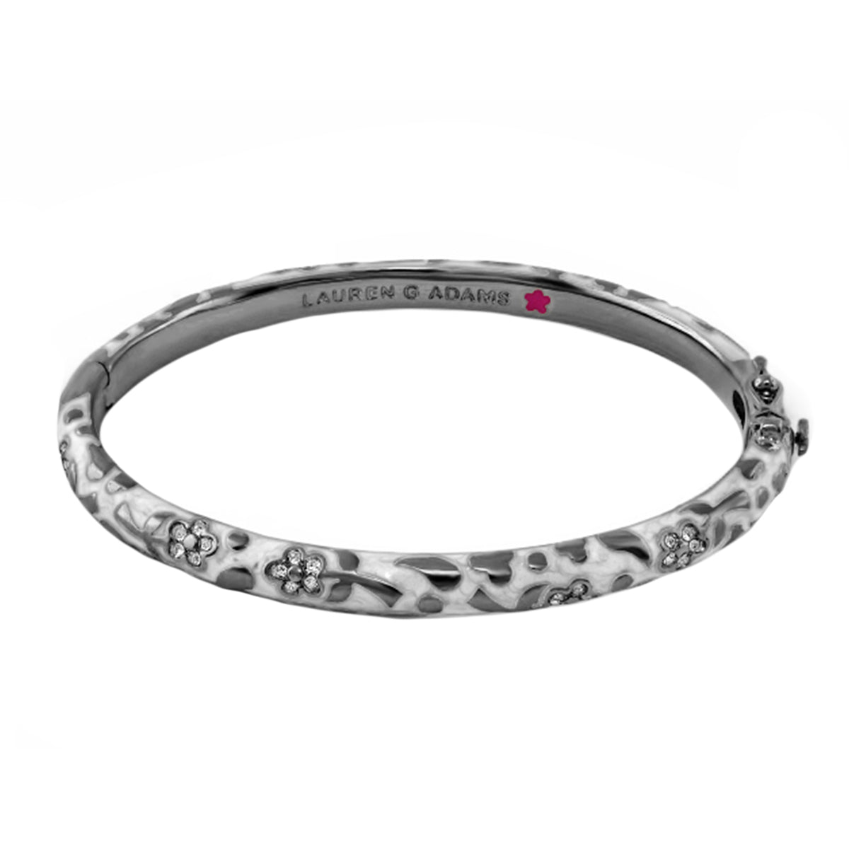 Flowers by Orly Stackable Bangle silver-tone bracelet with floral crystals Lauren G Adams on Tampa Home & Garden Store