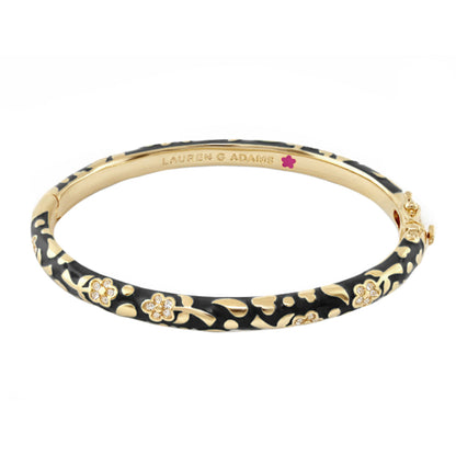 Flowers by Orly stackable bangle in black enamel with gold floral accents by Lauren G Adams on Tampa Home & Garden Store