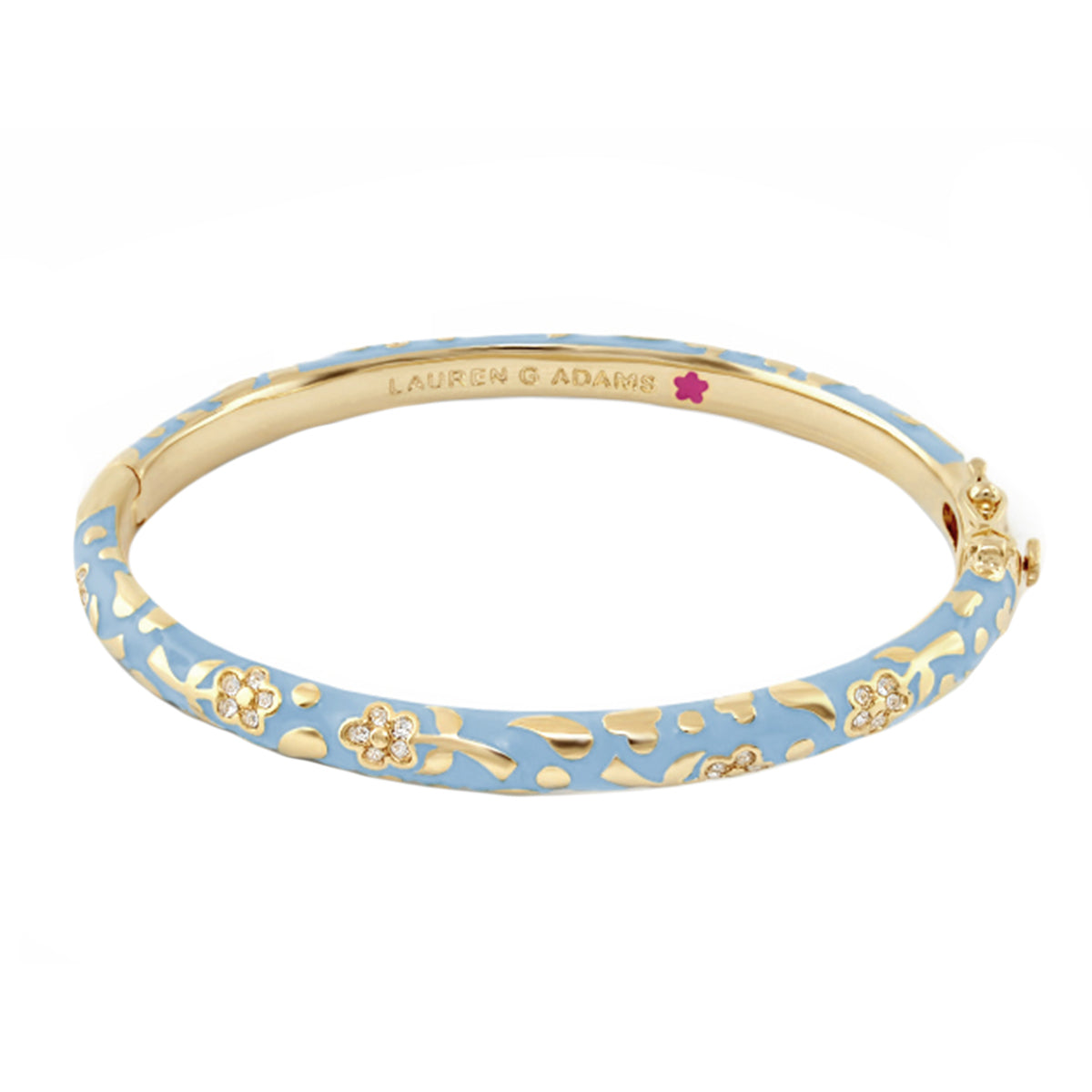Flowers by Orly Stackable Bangle blue enamel with gold floral motifs Lauren G Adams on Tampa Home & Garden Store