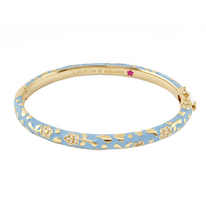 Flowers by Orly Stackable Bangle blue enamel with gold floral motifs Lauren G Adams on Tampa Home & Garden Store