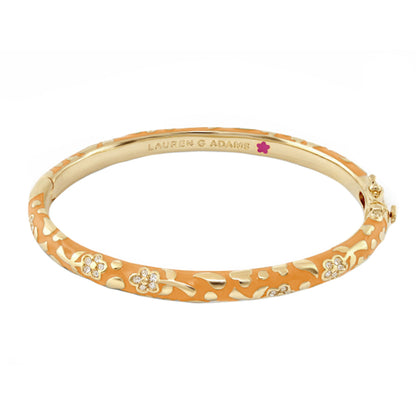 Flowers by Orly Stackable Bangle gold-tone bracelet with orange enamel flowers Lauren G Adams on Tampa Home & Garden Store