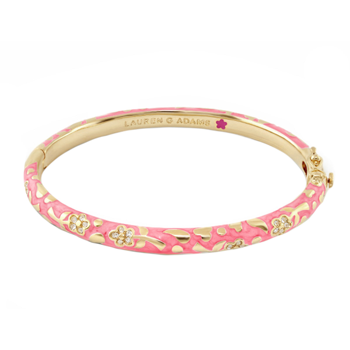 Flowers by Orly Stackable Bangle pink enamel with crystal flowers Lauren G Adams on Tampa Home & Garden Store
