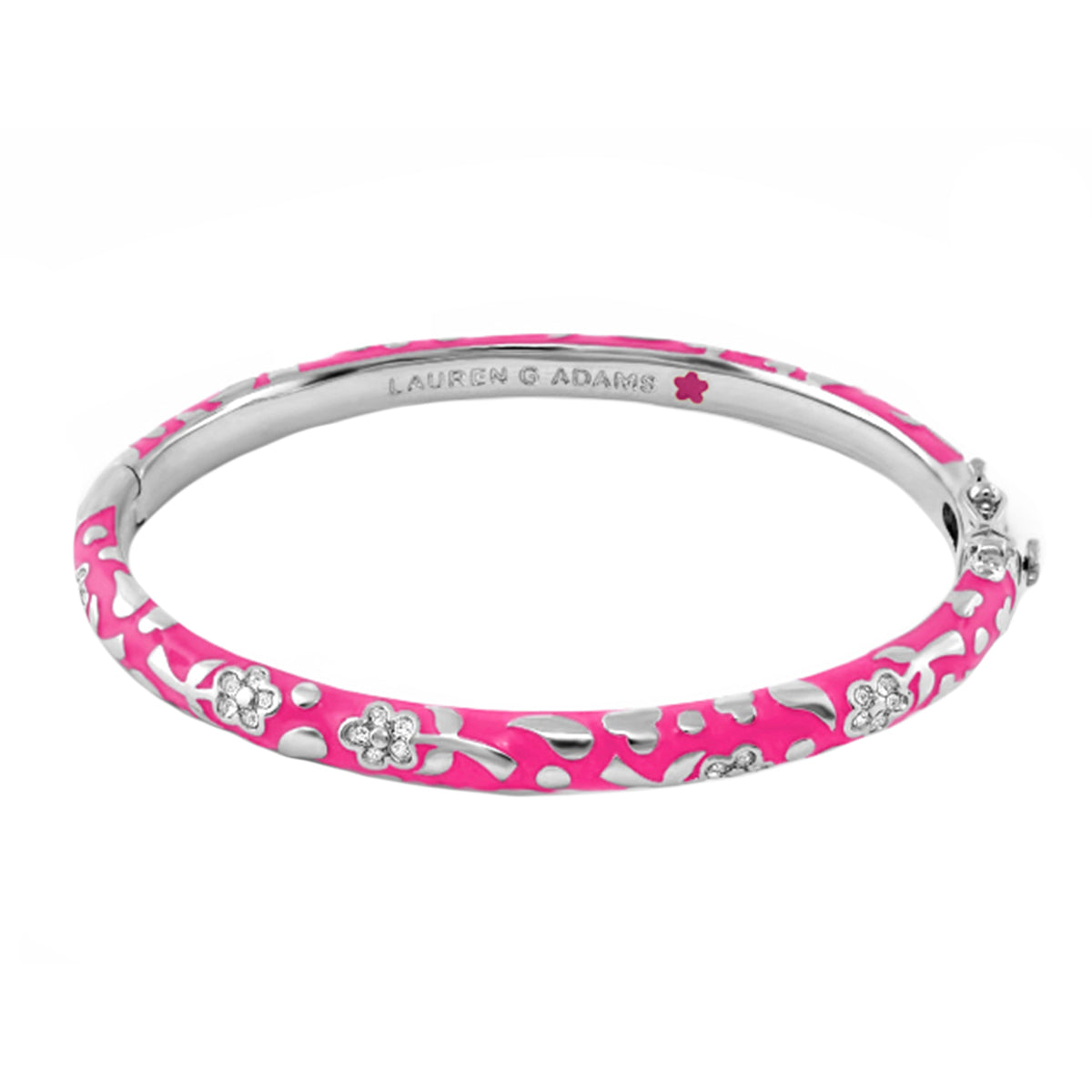 Flowers by Orly Stackable Bangle enamel bracelet with silver floral accents Lauren G Adams on Tampa Home & Garden Store