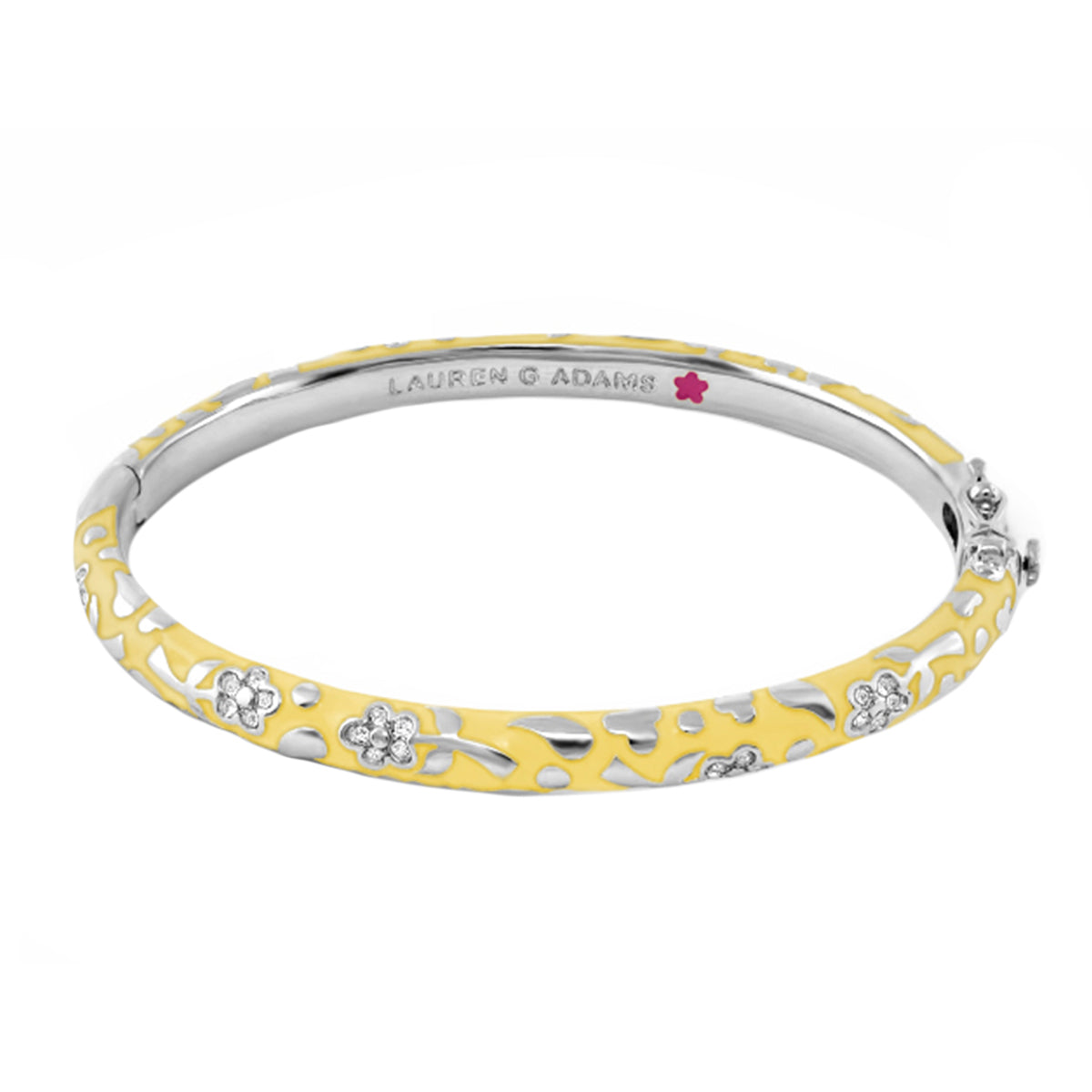 Flowers by Orly Stackable Bangle in yellow enamel florals with crystals by Lauren G Adams on Tampa Home & Garden Store