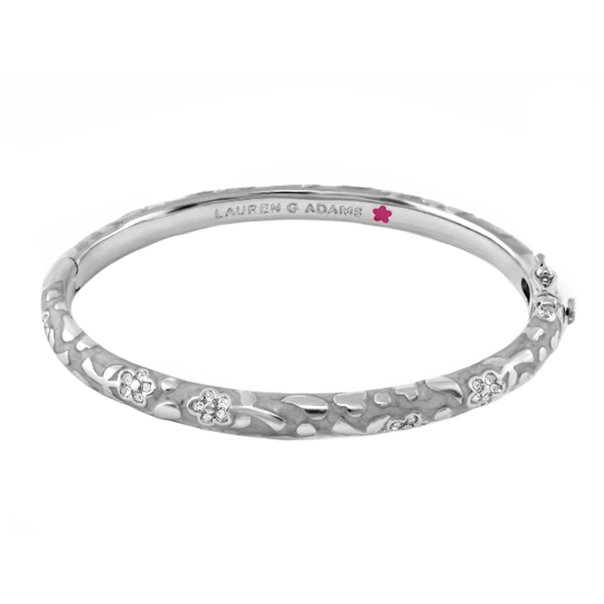 Flowers by Orly Stackable Bangle silver bracelet with floral cutouts Lauren G Adams on Tampa Home & Garden Store