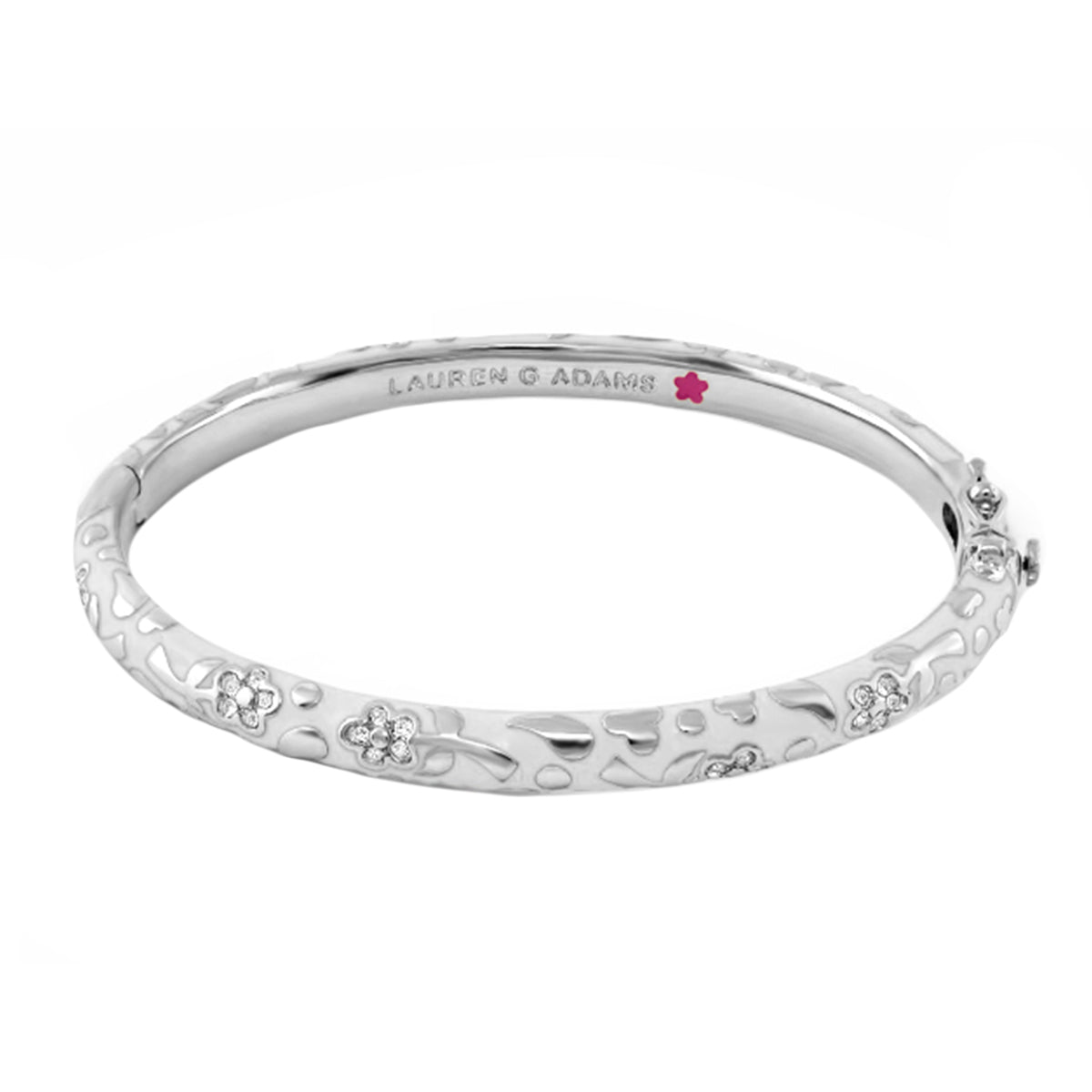 Flowers by Orly Stackable Bangle silver bracelet with floral accents Lauren G Adams on Tampa Home & Garden Store