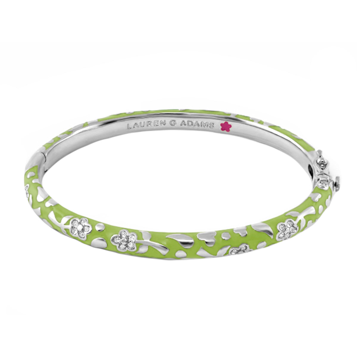 Flowers by Orly Stackable Bangle lime enamel with floral cutouts, Lauren G Adams on Tampa Home & Garden Store
