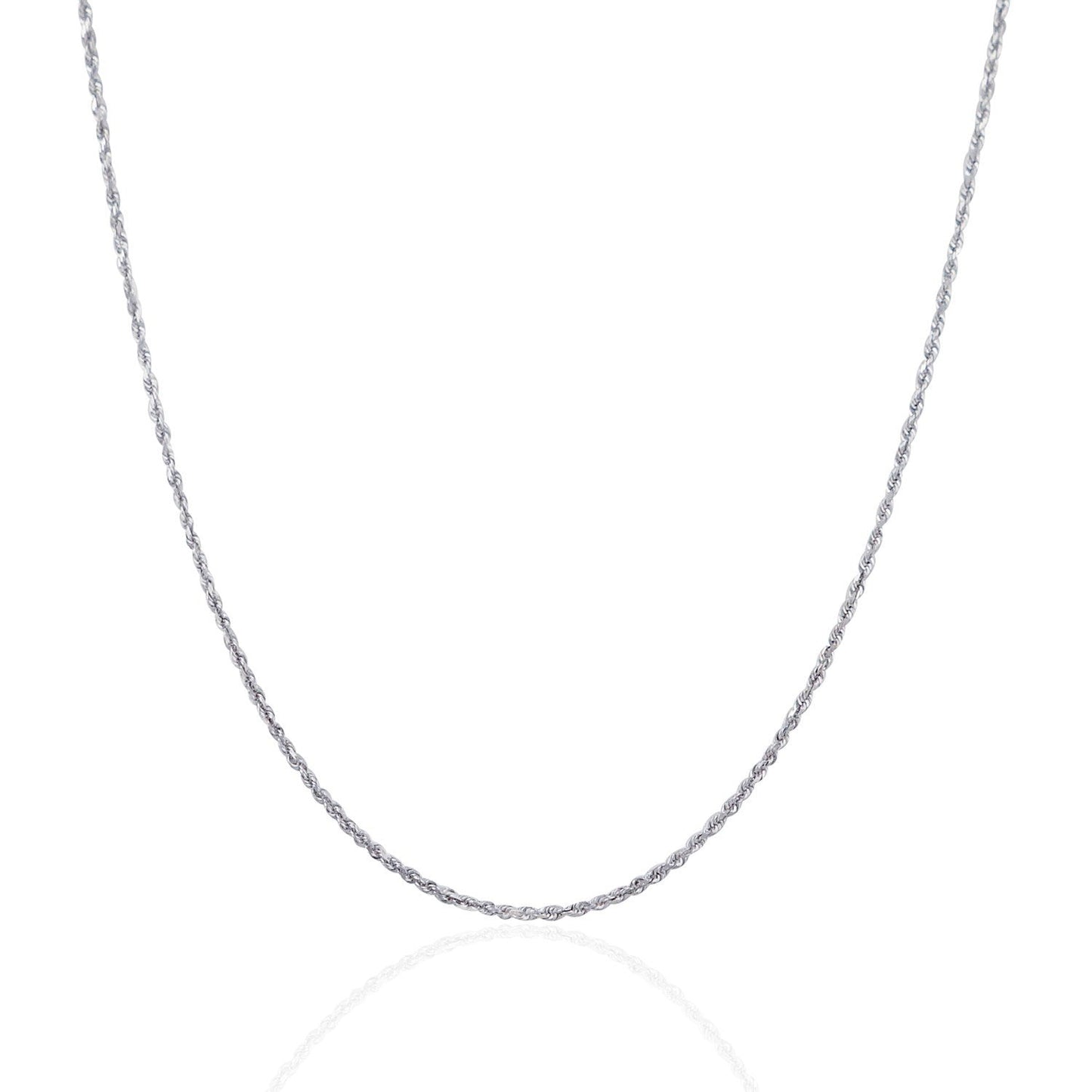10k white gold solid diamond-cut rope chain necklace 1.4mm by Bids.com on Tampa Home & Garden Store