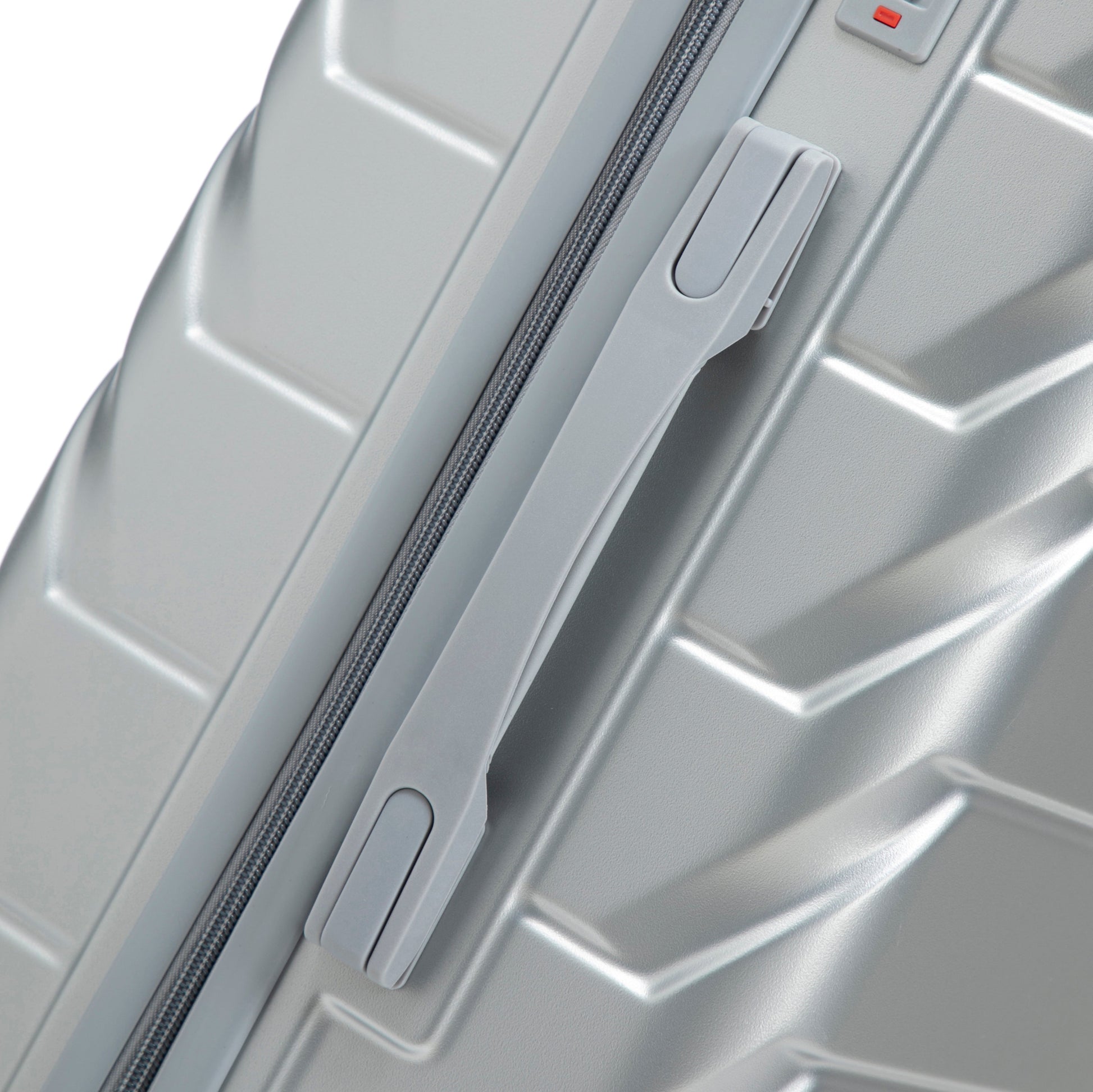 Luggage exterior in gray ABS with zipper and integrated carry handle on Tampa Home & Garden Store