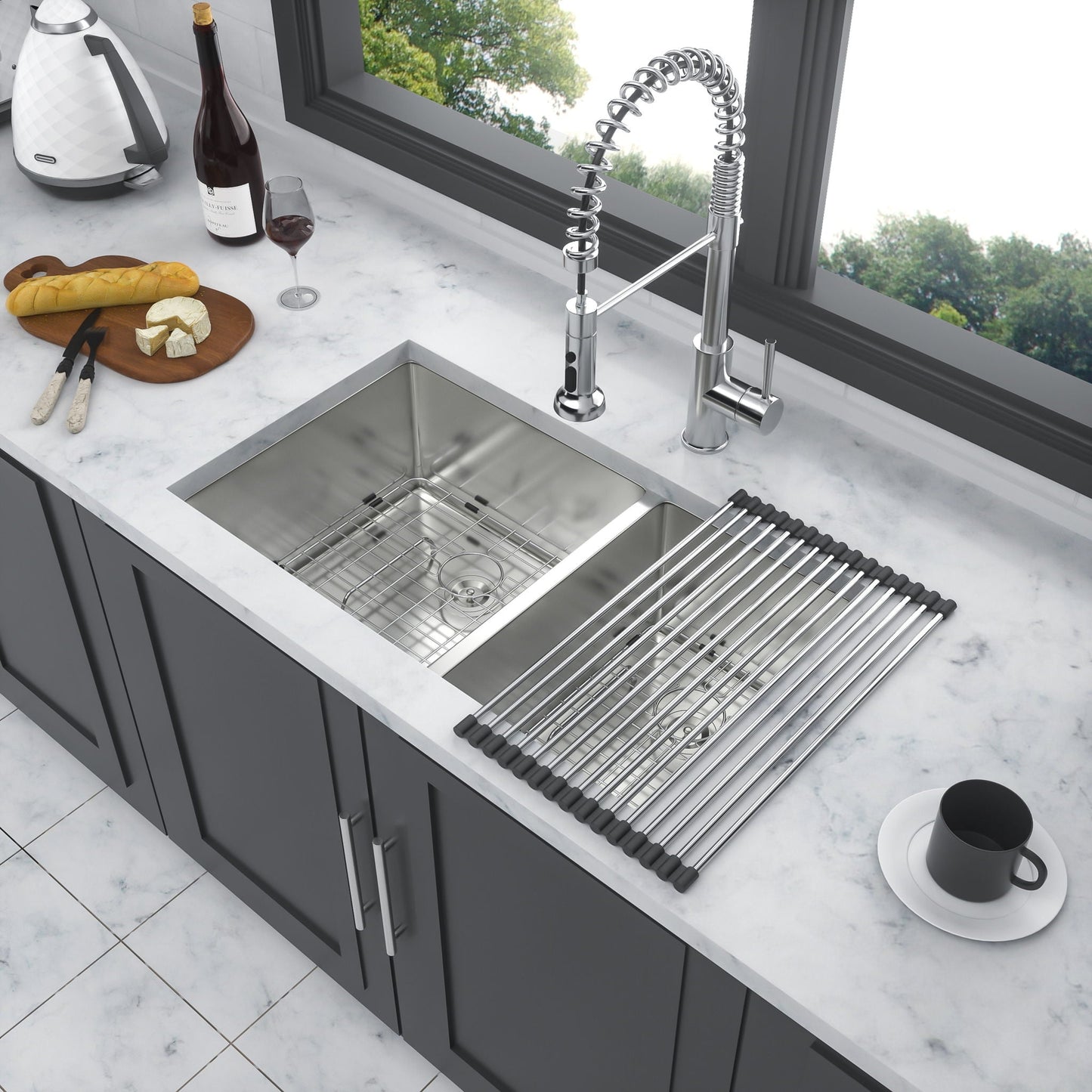 Modern Double Bowl Undermount Sink And Steel
