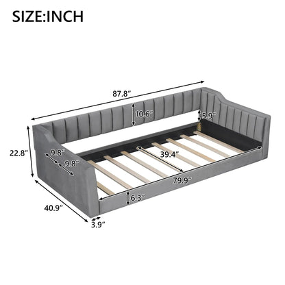 Daybed with Side Storage Pocket in gray upholstery by Unique Piece Furniture on Tampa Home & Garden Store