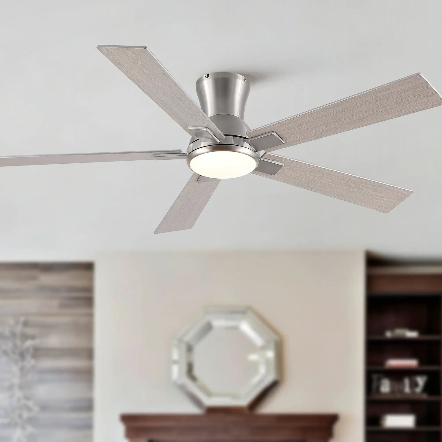 Low Profile Flush Mount Led Ceiling Fan Light