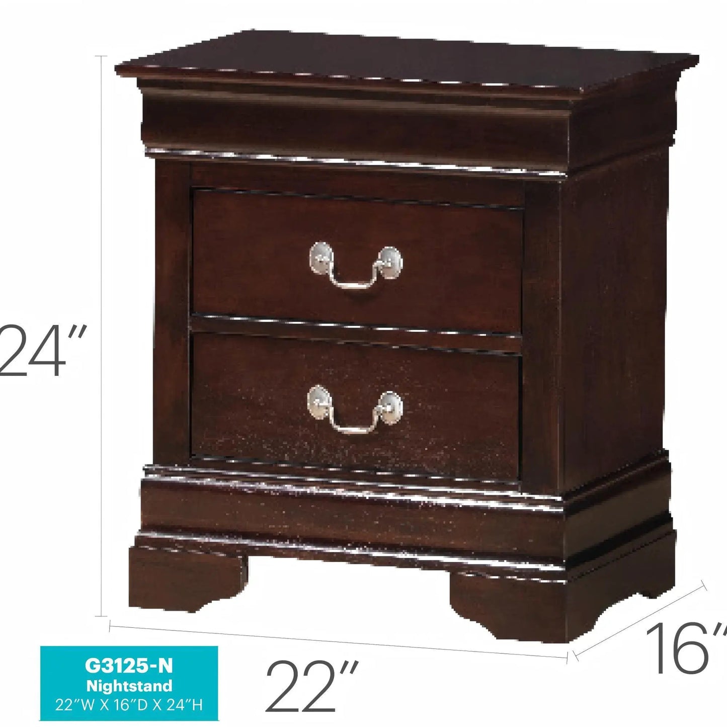 Louis Philippe Nightstand in Wood Veneer