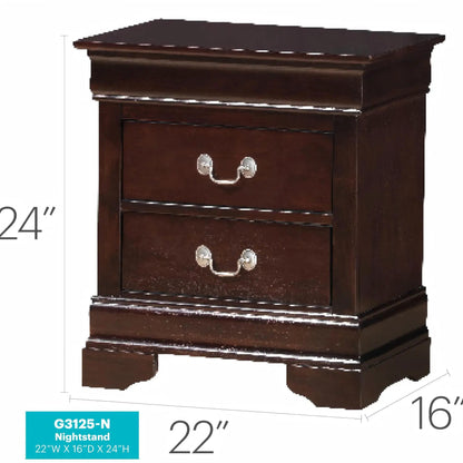 Louis Philippe Nightstand in Wood Veneer