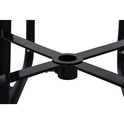 Square outdoor steel picnic table frame with umbrella hole, black powder-coated finish on Tampa Home & Garden Store