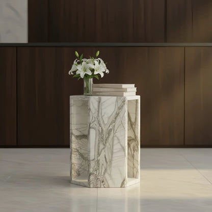 Hexagon Side Table in Modern Minimalist Style