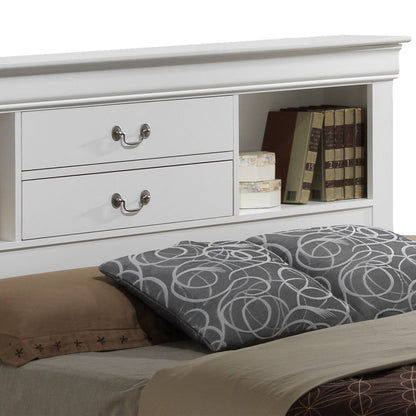 Traditional Style Bookcase Storage Bed in white with two drawers and shelf by HouseOfZazla on Tampa Home & Garden Store