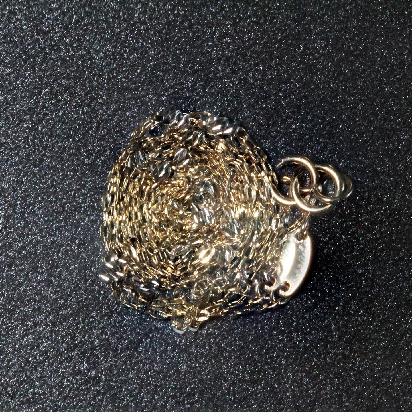 Diamond Cut Bead Links Pendant Chain, 14k two-tone gold necklace, 3.5mm, Bids.com on Tampa Home & Garden Store