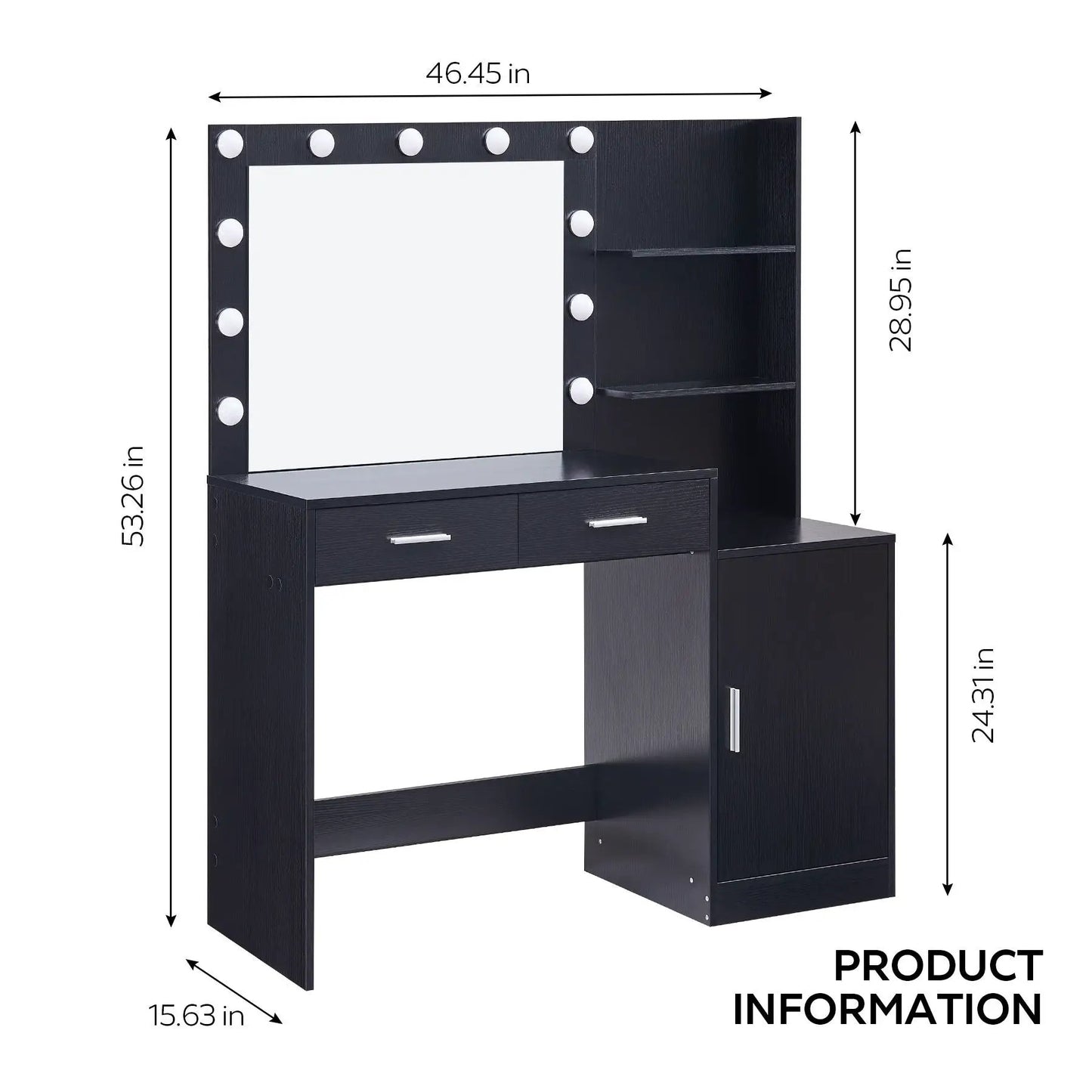 Vanity Desk With Mirror and Lights Dressing Table