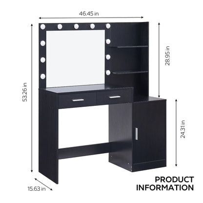 Vanity Desk With Mirror and Lights Dressing Table