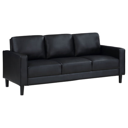 Ruth Two Piece Track Arm Sofa and Black Cushions
