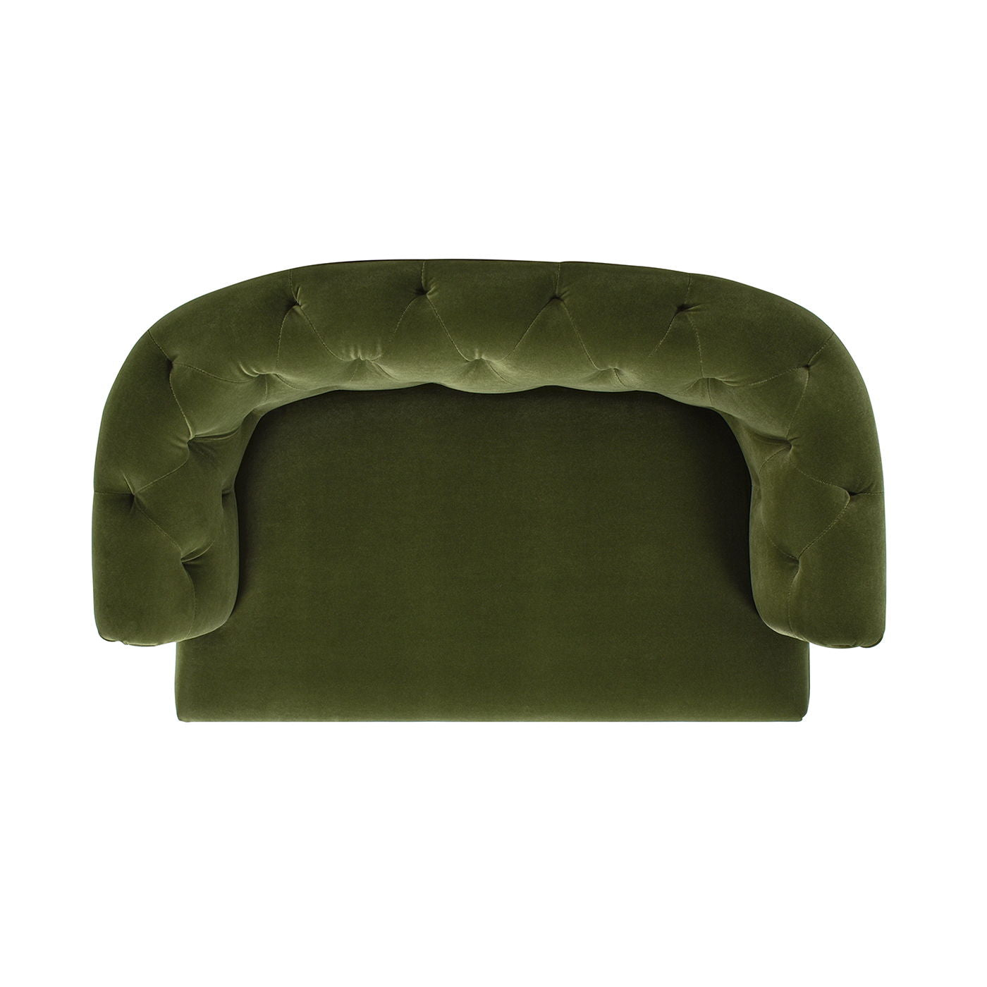 Kiki Chesterfield dog sofa bed olive green velvet with tufted curved back medium on Tampa Home & Garden Store