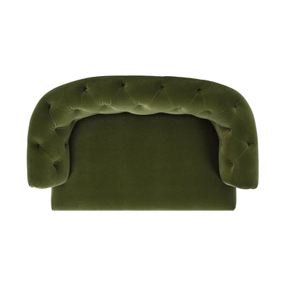 Kiki Chesterfield dog sofa bed olive green velvet with tufted curved back medium on Tampa Home & Garden Store