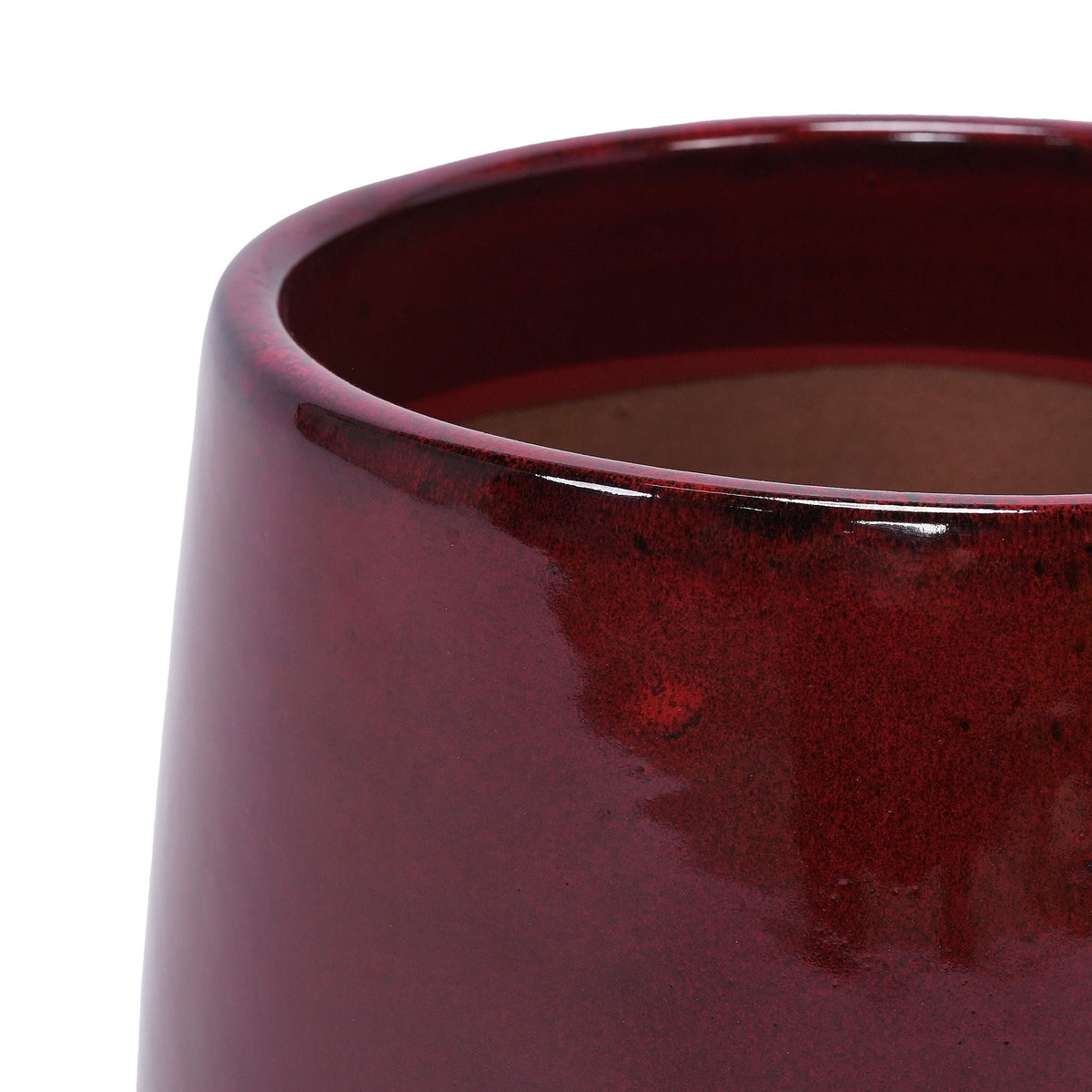 Planter pot ceramic bean paste red with glossy glaze by HouseOfZazla on Tampa Home & Garden Store