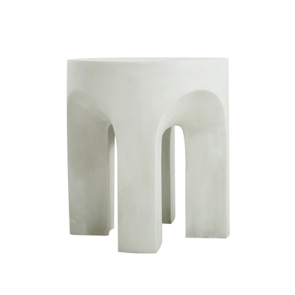 Outdoor MGO round-top side tables, antique white, set of four on Tampa Home & Garden Store