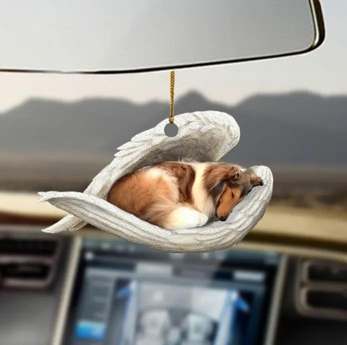 Car Pendant Sleeping Dog Angel Decor Hanging