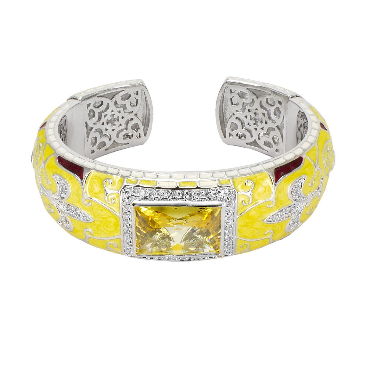 Renaissance Bangle yellow enamel bracelet with filigree and yellow gemstone by Lauren G Adams on Tampa Home & Garden Store