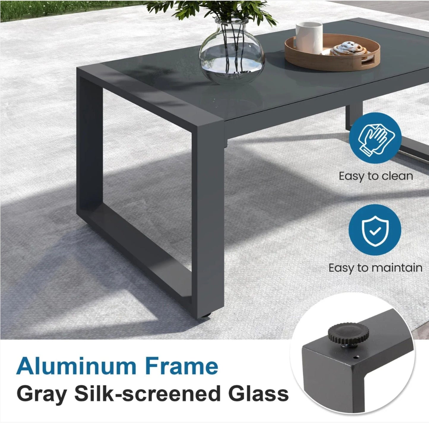 Modern Outdoor Sofa Set with the Coffee Table