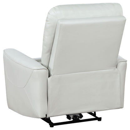 Dove upholstered power recliner chair gray with USB charging and smooth recline on Tampa Home & Garden Store
