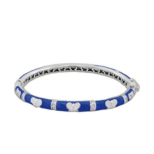 Butterfly World Bangle blue enamel with silver butterfly accents Lauren G Adams bracelet on Tampa Home & Garden Store