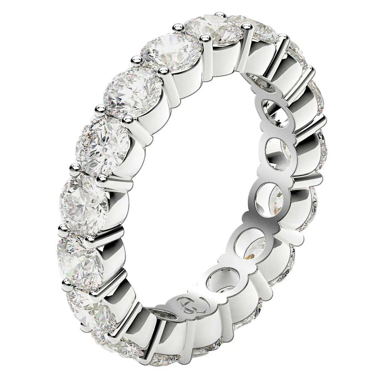 Round-cut diamond eternity ring in 14k white gold, 3 ctw FG/VS2 on Tampa Home & Garden Store