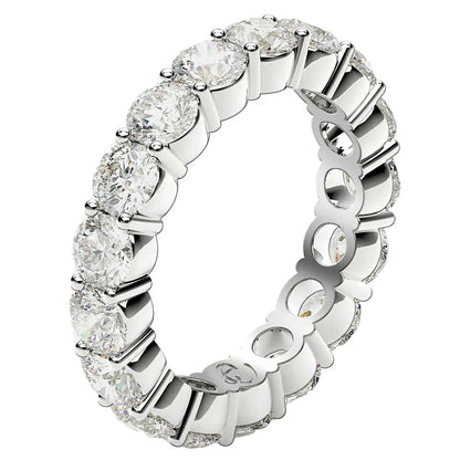 Round-cut diamond eternity ring in 14k white gold, 3 ctw FG/VS2 on Tampa Home & Garden Store
