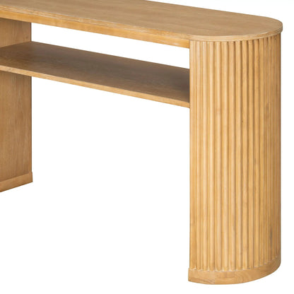 Console Table With Fluted Legs and Open Shelf
