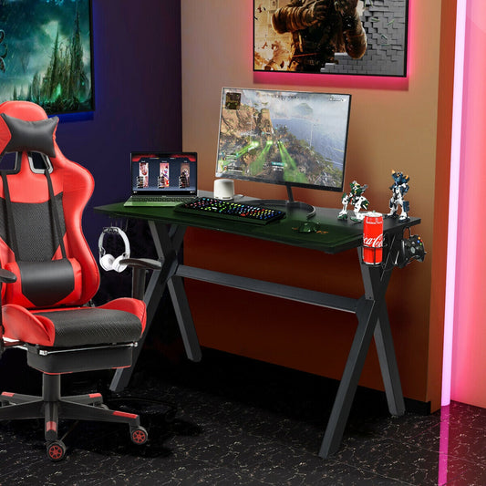 Ergonomic Gaming Desk with Mousepad and Cup Headphone Holder - Tampa Home & Garden Store