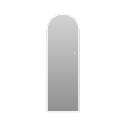 LED wall mirror with arched design and dimmable lighting in silver by HouseOfZazla on Tampa Home & Garden Store