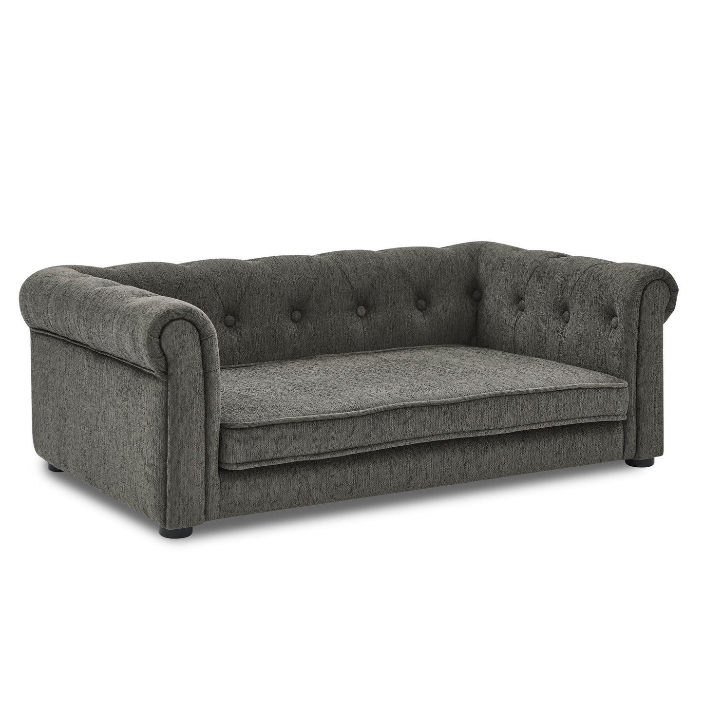Dog Bed HouseOfZazla gray tufted elevated rectangle dog sofa on Tampa Home & Garden Store