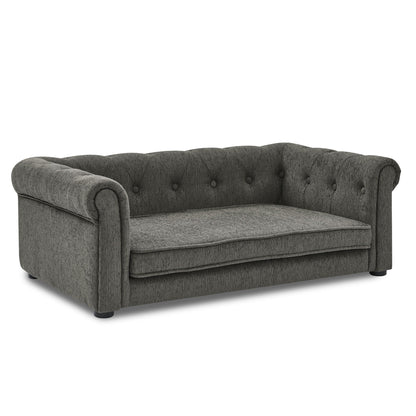 Dog Bed HouseOfZazla gray tufted elevated rectangle dog sofa on Tampa Home & Garden Store