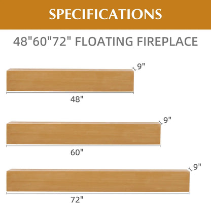 Floating Fireplace Mantel Shelf for Home Decor
