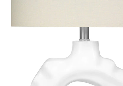 Table lamp cream shade with brushed metal neck and white ceramic base Unique Piece Furniture on Tampa Home & Garden Store
