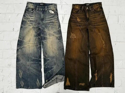 American High Street straight yellow mud-dyed jeans by FLIPSTYLEZLLC, distressed, 2 pants on Tampa Home & Garden Store