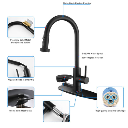 3 In 1 Kitchen Faucet and Press Glass Rinser