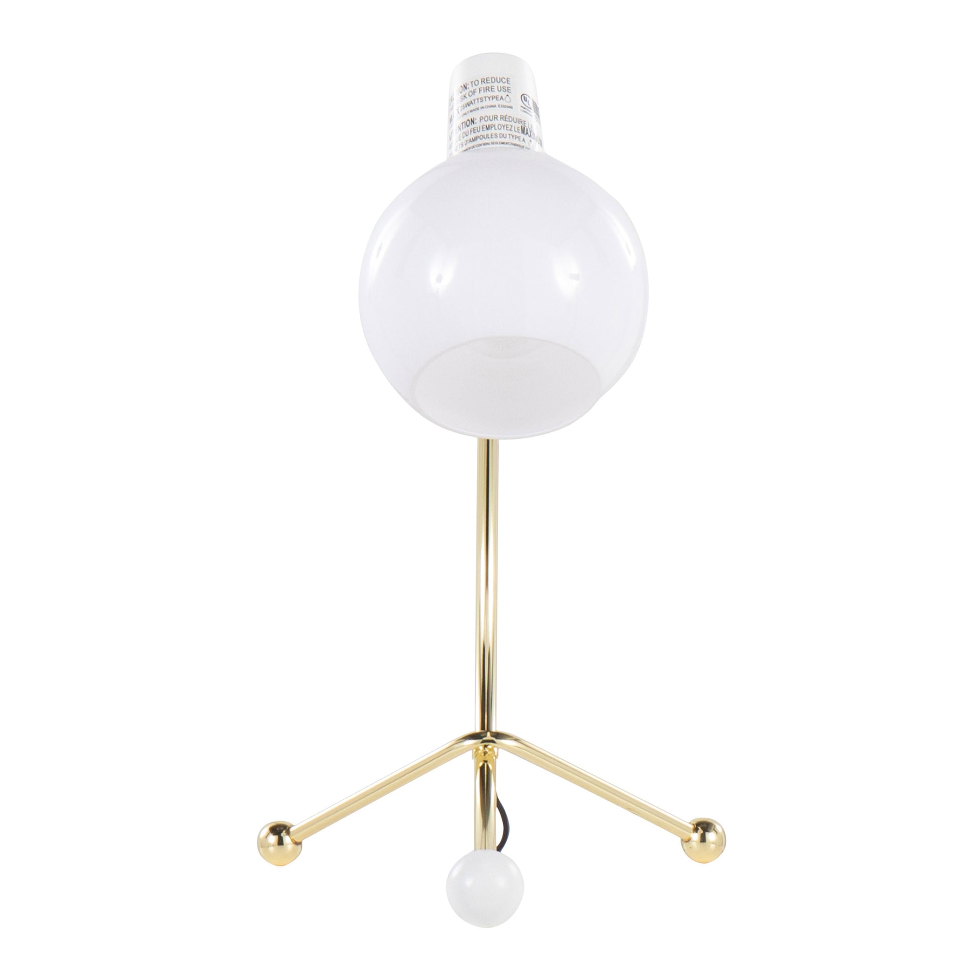 Eileen Contemporary Task Lamp gold metal with white shade tripod-arm HouseOfZazla on Tampa Home & Garden Store