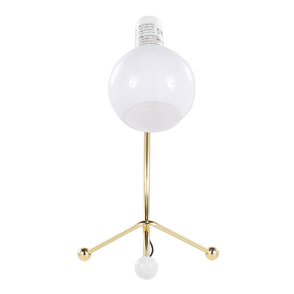 Eileen Contemporary Task Lamp gold metal with white shade tripod-arm HouseOfZazla on Tampa Home & Garden Store
